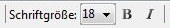 Schriftgröße, fett, kursiv