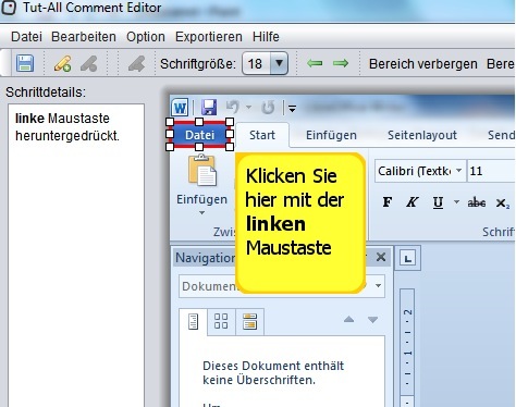 Mausklicks werden so angezeigt